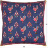 handmade Turkish Throw Pillow Blue Orange  SQUARE handmade Silk Throw Pillow