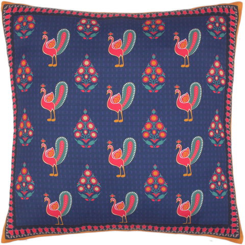 handmade Turkish Throw Pillow Blue Orange  SQUARE handmade Silk Throw Pillow