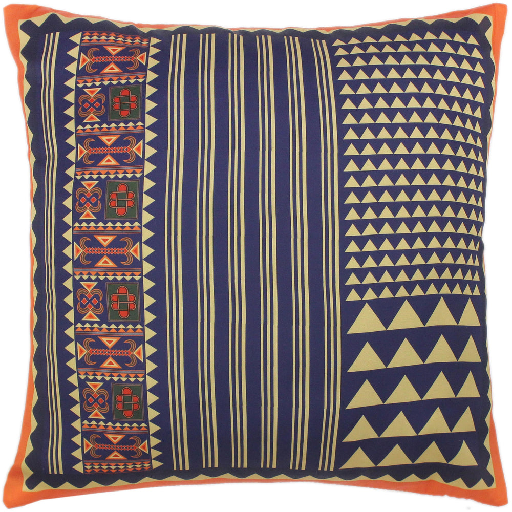 handmade Turkish Throw Pillow Blue Gold  SQUARE handmade Silk Throw Pillow