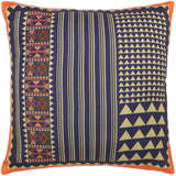 handmade Turkish Throw Pillow Blue Gold  SQUARE handmade Silk Throw Pillow