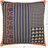handmade Turkish Throw Pillow Blue Gold  SQUARE handmade Silk Throw Pillow