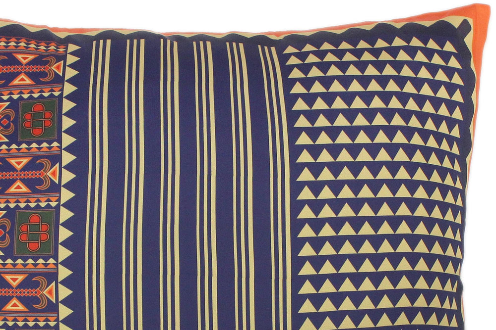 handmade Turkish Throw Pillow Blue Gold  SQUARE handmade Silk Throw Pillow