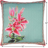 handmade Turkish Throw Pillow Green Ivory  SQUARE handmade Silk Throw Pillow