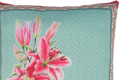 handmade Turkish Throw Pillow Green Ivory  SQUARE handmade Silk Throw Pillow