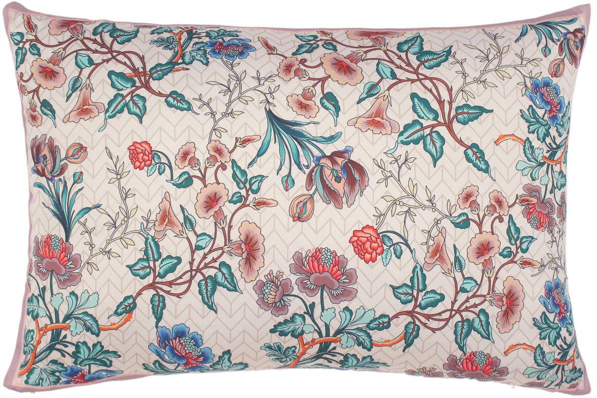 handmade Turkish Throw Pillow Beige Blue  RECTANGLE handmade Silk Throw Pillow