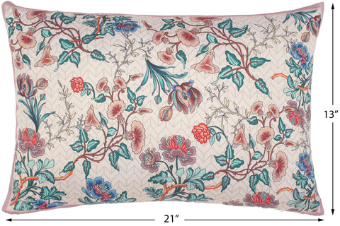 handmade Turkish Throw Pillow Beige Blue  RECTANGLE handmade Silk Throw Pillow