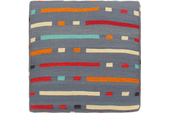 handmade Modern Floor Cushion Gray Red Hand-Woven Square100% WOOL Floor Cushion