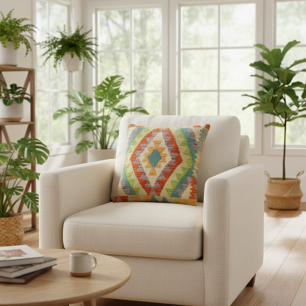 Rustic Turkish Best Hand Woven Kilim Pillow