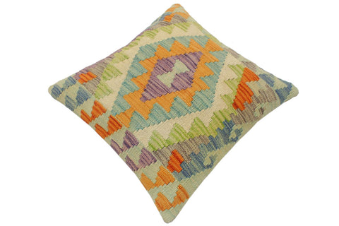 handmade Tribal Turkish Antique Rust Blue Hand-Woven SQUARE 100% WOOL pillow