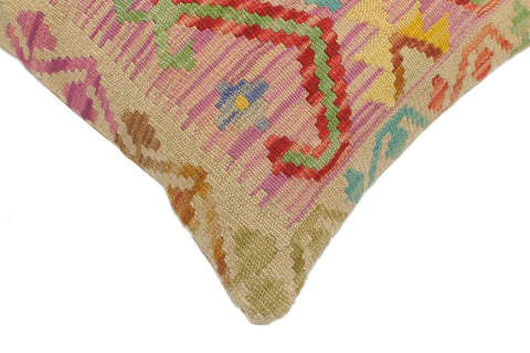 handmade Tribal Turkish Antique Purple Beige Hand-Woven SQUARE 100% WOOL pillow