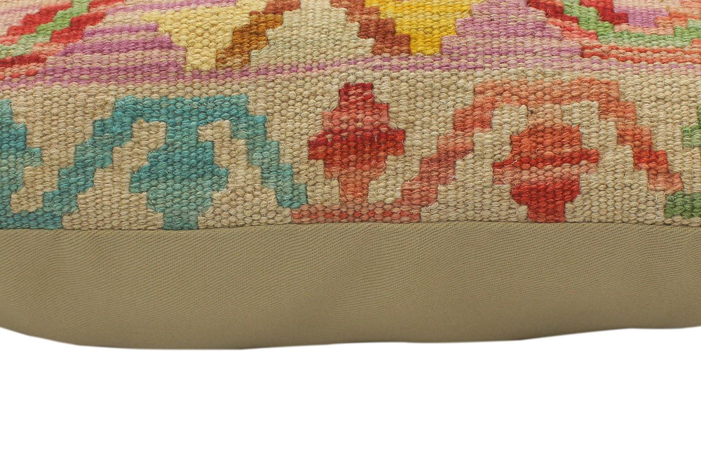 handmade Tribal Turkish Antique Purple Beige Hand-Woven SQUARE 100% WOOL pillow