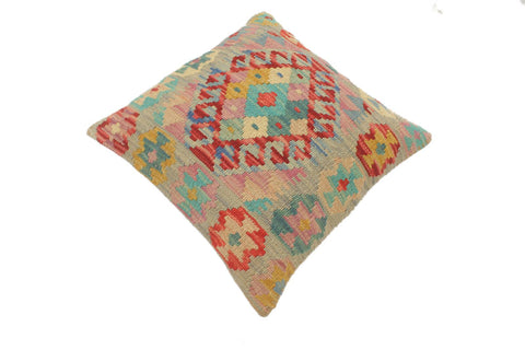 handmade Tribal Turkish Antique Blue Red Hand-Woven SQUARE 100% WOOL pillow