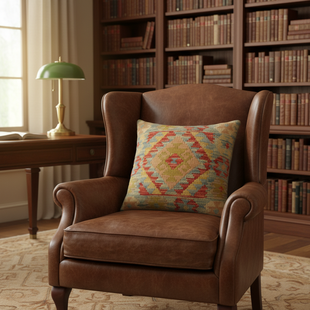 Southwestern Turkish Barr Hand Woven Kilim Pillow