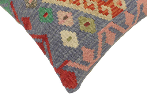 handmade Tribal Turkish Antique Blue Rust Hand-Woven SQUARE 100% WOOL pillow