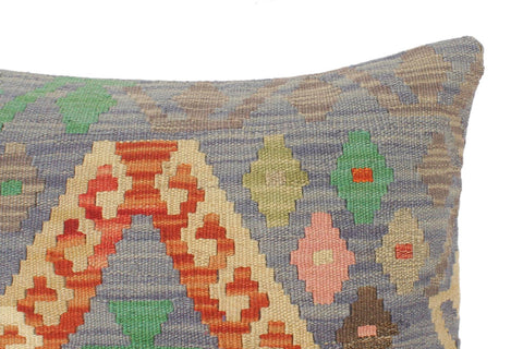 handmade Tribal Turkish Antique Blue Rust Hand-Woven SQUARE 100% WOOL pillow