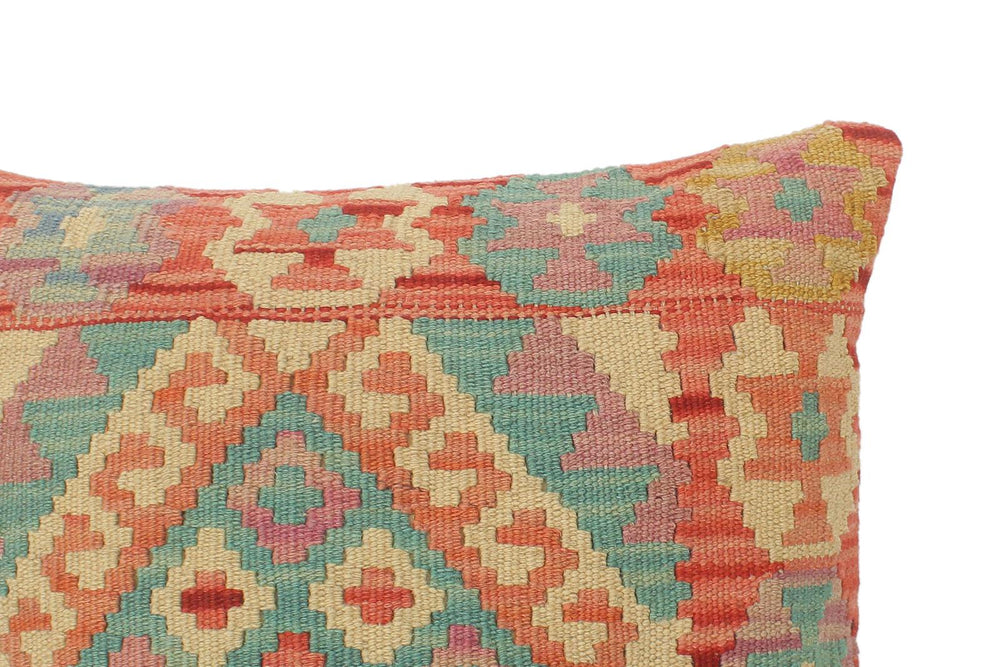 handmade Tribal Turkish Antique Red Blue Hand-Woven SQUARE 100% WOOL pillow