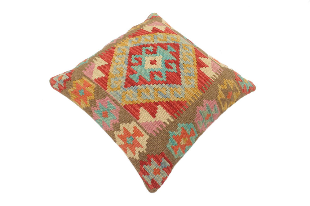 handmade Tribal Turkish Antique Red Blue Hand-Woven SQUARE 100% WOOL pillow