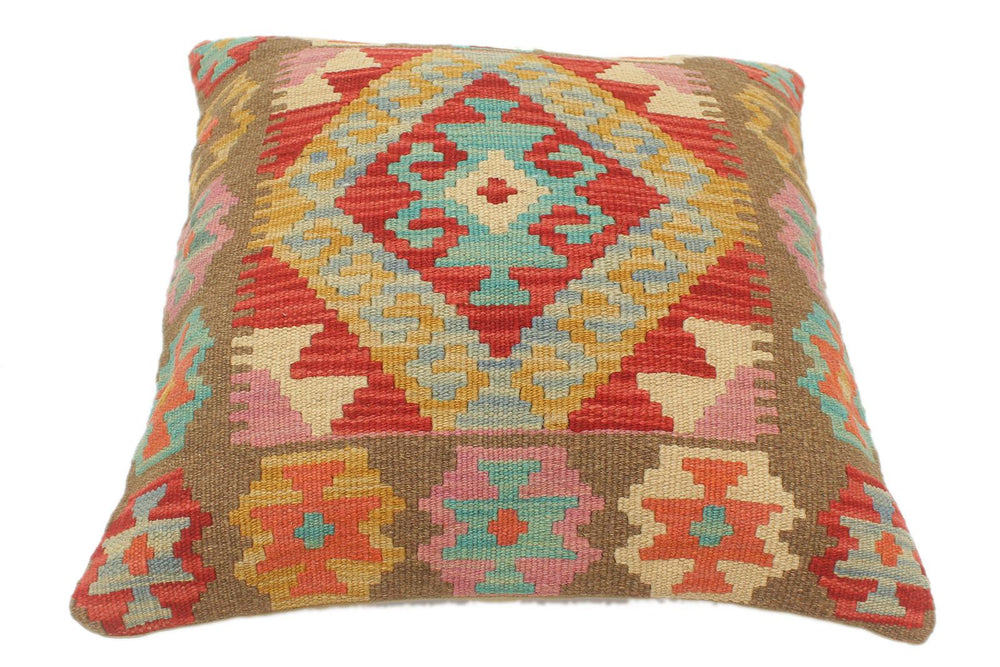 handmade Tribal Turkish Antique Red Blue Hand-Woven SQUARE 100% WOOL pillow