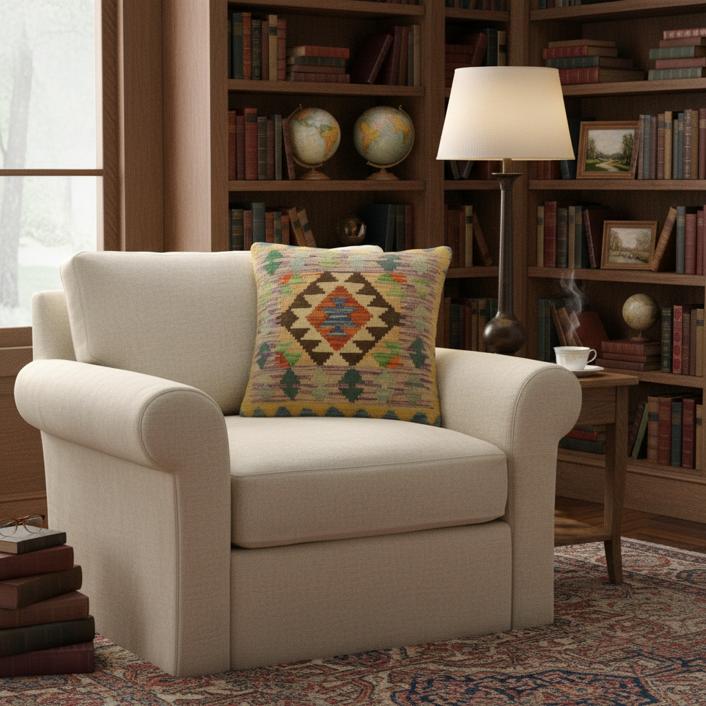 Boho Chic Turkish Bain Hand Woven Kilim Pillow