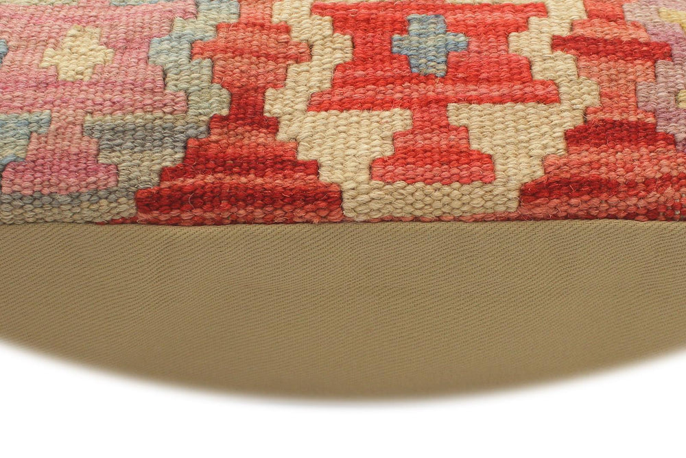 handmade Tribal Turkish Antique Red Blue Hand-Woven SQUARE 100% WOOL pillow