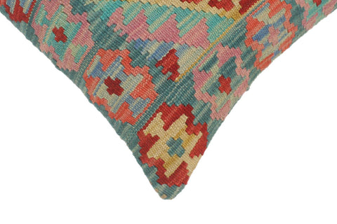 handmade Tribal Turkish Antique Red Blue Hand-Woven SQUARE 100% WOOL pillow