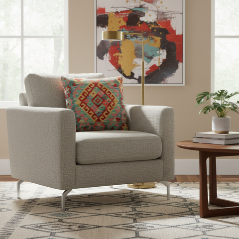 Southwestern Turkish Bui Hand Woven Kilim Pillow