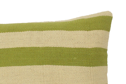handmade Modern Beige Green Hand-Woven SQUARE 100% WOOL Pillow