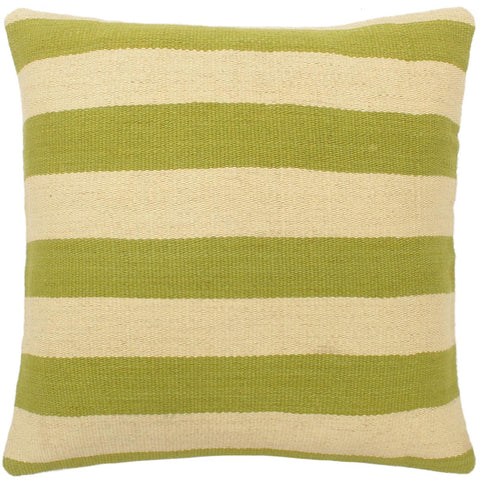 handmade Modern Beige Green Hand-Woven SQUARE 100% WOOL Pillow