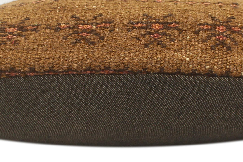 handmade Tribal Turkish Antique Brown Rust Hand-Woven SQUARE 100% WOOL pillow