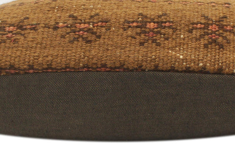 handmade Tribal Turkish Antique Brown Rust Hand-Woven SQUARE 100% WOOL pillow