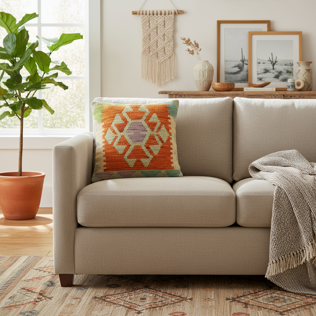 Tribal Turkish Neilson Hand Woven Kilim Pillow