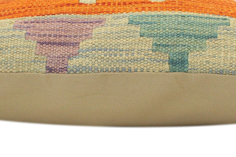 handmade Tribal Turkish Antique Rust Blue Hand-Woven SQUARE 100% WOOL pillow