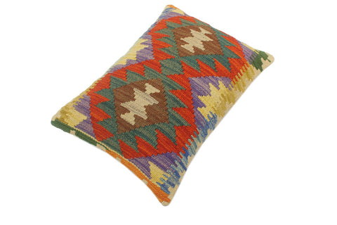 handmade Tribal Rust Blue Hand-Woven RECTANGLE 100% WOOL Pillow