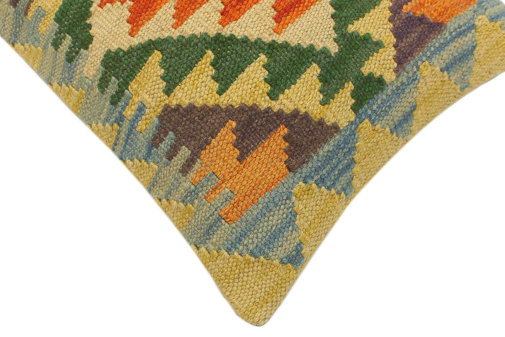 handmade Tribal Rust Blue Hand-Woven RECTANGLE 100% WOOL Pillow