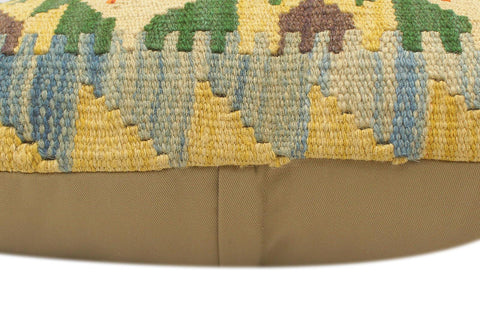 handmade Tribal Rust Blue Hand-Woven RECTANGLE 100% WOOL Pillow