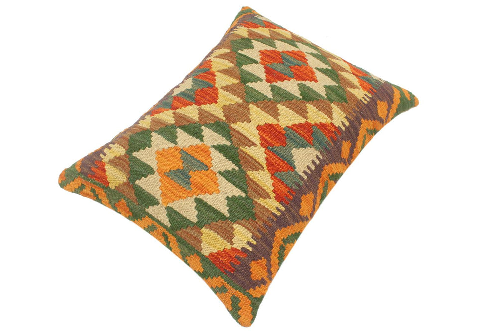handmade Tribal Rust Gold Hand-Woven RECTANGLE 100% WOOL Pillow