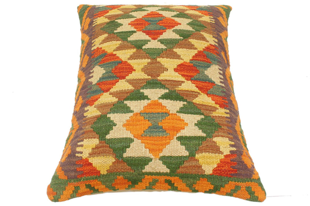 handmade Tribal Rust Gold Hand-Woven RECTANGLE 100% WOOL Pillow