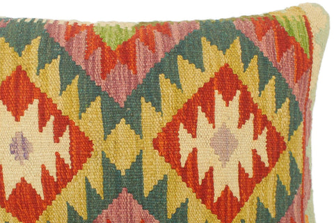 handmade Tribal Rust Blue Hand-Woven RECTANGLE 100% WOOL Pillow