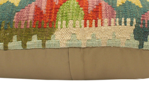 handmade Tribal Rust Blue Hand-Woven RECTANGLE 100% WOOL Pillow