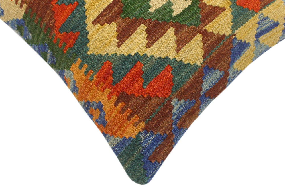 handmade Tribal Rust Blue Hand-Woven RECTANGLE 100% WOOL Pillow