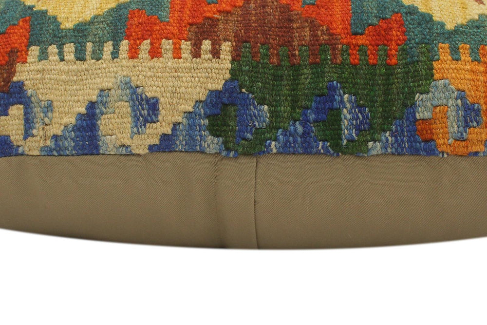 handmade Tribal Rust Blue Hand-Woven RECTANGLE 100% WOOL Pillow