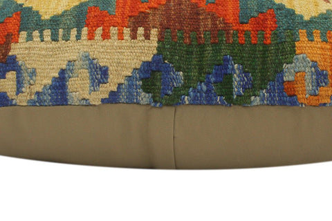 handmade Tribal Rust Blue Hand-Woven RECTANGLE 100% WOOL Pillow