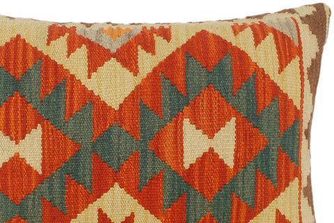 handmade Tribal Rust Beige Hand-Woven RECTANGLE 100% WOOL Pillow