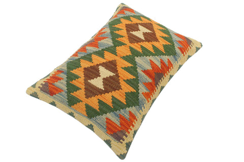 handmade Tribal Rust Blue Hand-Woven RECTANGLE 100% WOOL Pillow