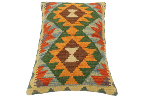 handmade Tribal Rust Blue Hand-Woven RECTANGLE 100% WOOL Pillow