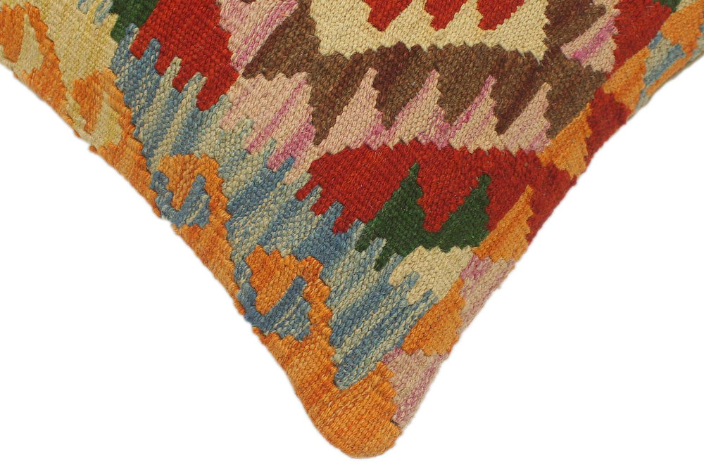 handmade Tribal Rust Blue Hand-Woven RECTANGLE 100% WOOL Pillow