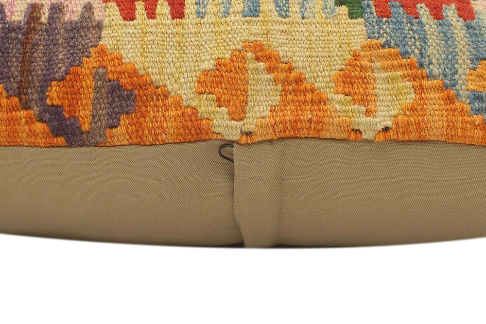 handmade Tribal Rust Blue Hand-Woven RECTANGLE 100% WOOL Pillow