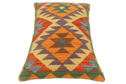 handmade Tribal Rust Blue Hand-Woven RECTANGLE 100% WOOL Pillow