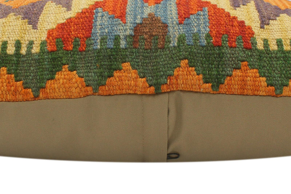 handmade Tribal Rust Blue Hand-Woven RECTANGLE 100% WOOL Pillow