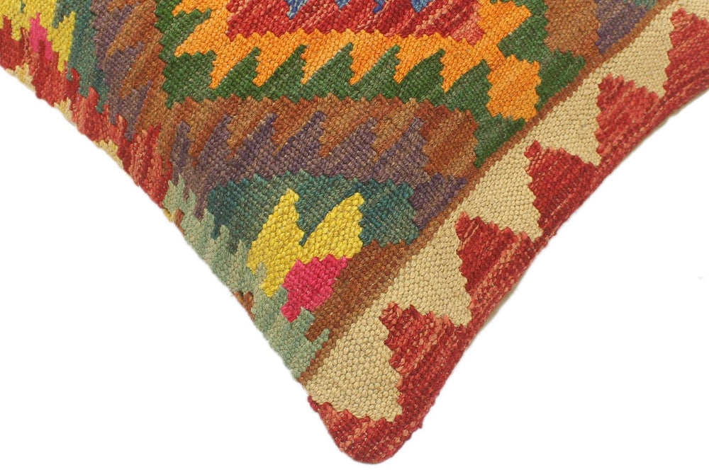 handmade Tribal Red Blue Hand-Woven RECTANGLE 100% WOOL Pillow